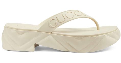 gucci sandals rubber white|Gucci rubber platform sandals.